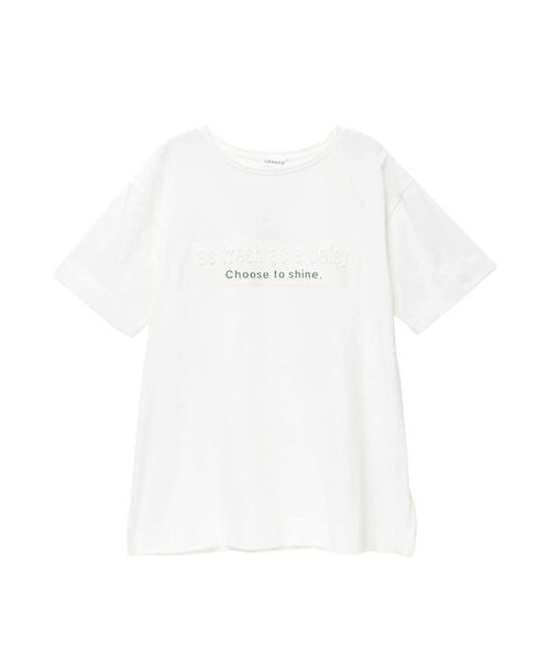 CALNAMUR(カルナムール)の「エンボスプリントTシャツ(Tシャツ/カットソー・レディース・ホワイト/ベージュ/ブラック・FREE)」の1枚目の写真