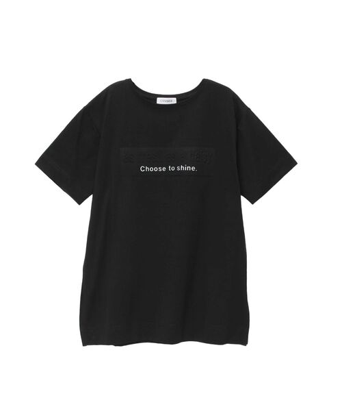 CALNAMUR(カルナムール)の「エンボスプリントTシャツ(Tシャツ/カットソー・レディース・ホワイト/ベージュ/ブラック・FREE)」の2枚目の写真