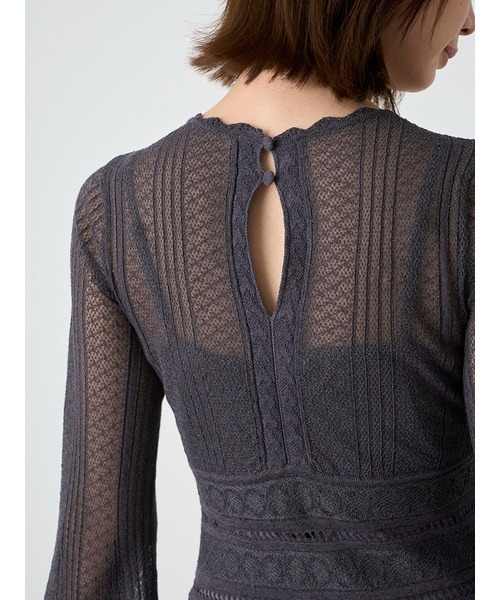 SNIDEL（スナイデル）の「レースジャガードニットワンピース