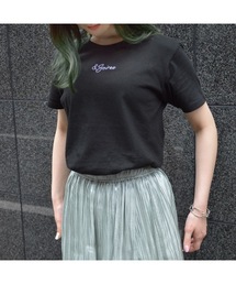 刺繍ロゴレタリングTシャツ