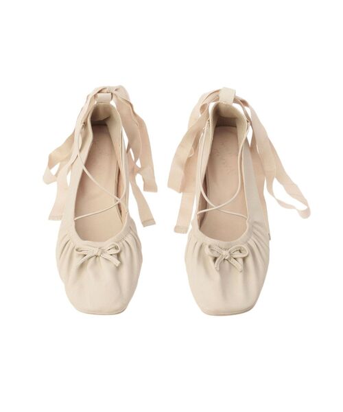merry jenny(メリージェニー)の「クロスリボンバレエシューズ(バレエシューズ・レディース・ブラック/ベージュ・MEDIUM/LARGE)」の4枚目の写真