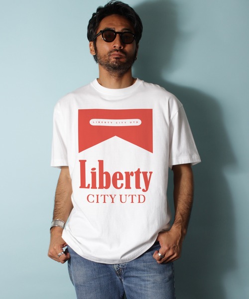 LIBERTY CITY（リバティシティ）の「【LIBERTY CITY/リバティーシティ】 [THE CIGARETTES] Tシャツ（Tシャツ/カットソー・メンズ・ブラック×ホワイト/ホワイト×ブラック/ホワイト×レッド・3/4/2）」の4枚目の写真