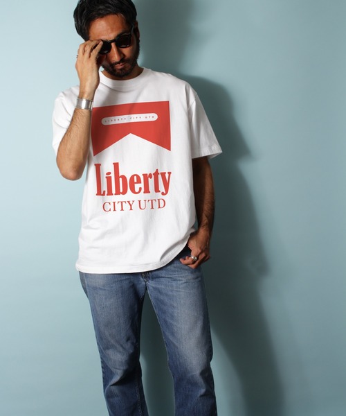 LIBERTY CITY（リバティシティ）の「【LIBERTY CITY/リバティーシティ】 [THE CIGARETTES] Tシャツ（Tシャツ/カットソー・メンズ・ブラック×ホワイト/ホワイト×ブラック/ホワイト×レッド・3/4/2）」の5枚目の写真