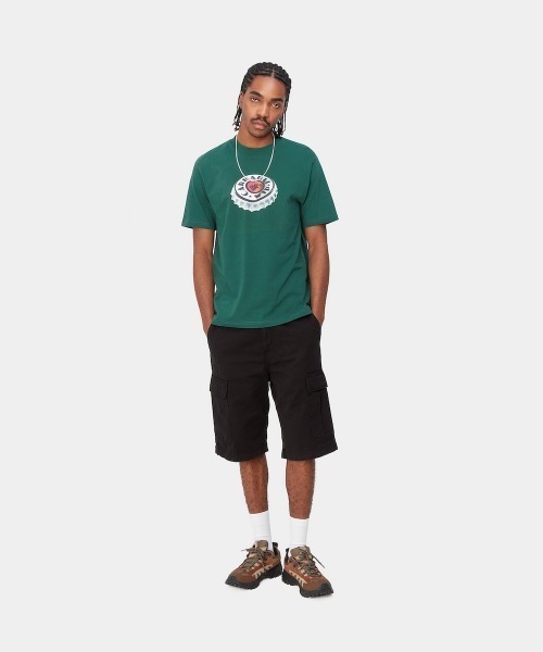 Carhartt WIP(カーハートダブリューアイピー)の「Carhartt WIP S/S BOTTLE CAPT-SHIR(カーハートワークインプログレス S/S ボトル キャップ Tシャツ)(Tシャツ/カットソー・メンズ・ブラック/グリーン系・SMALL/MEDIUM/LARGE/X-LARGE)」の10枚目の写真