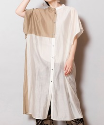 バックギャザーロングブラウス