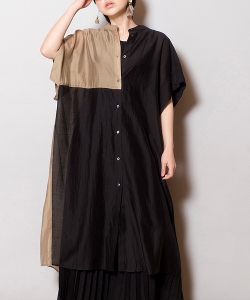 OSMOSIS（オズモーシス）の「バックギャザーロングブラウス（シャツ/ブラウス・レディース・ホワイト系その他/ブラック/グレイッシュベージュ/カーキ/ホワイト系その他2・ONE SIZE）」の3枚目の写真