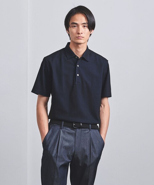 UNITED ARROWS（ユナイテッドアローズ）の「ハニカム ショートスリーブ ポロシャツ COMFORT EASY-MODEL-抗菌防臭-（ポロシャツ・メンズ・ホワイト/ライトグレー/オリーブ/ネイビー・M/XL/L/S）」の4枚目の写真