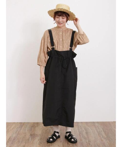 Samansa Mos2（サマンサ モスモス）の「◎サスペンダー付スカート（スカート・レディース・オフホワイト/カーキ/ブラック・F）」の2枚目の写真