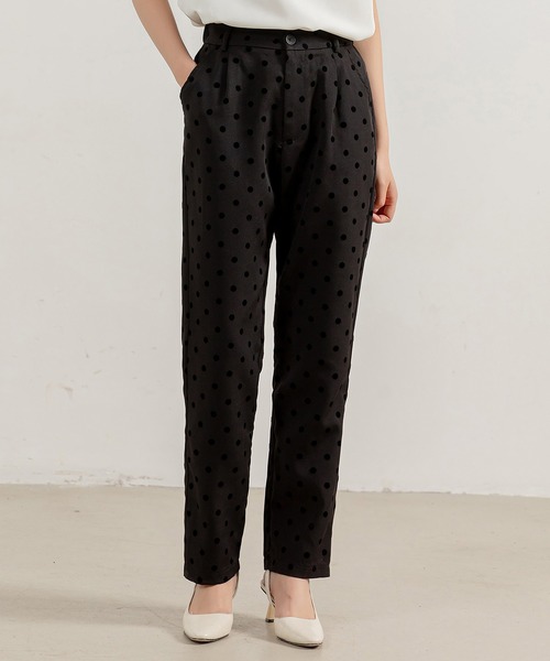 DAY CLOSET（デイ クローゼット）の「レディース フロッキードットテーパードパンツ（その他パンツ・レディース・ブラック・S/M/L）」の12枚目の写真