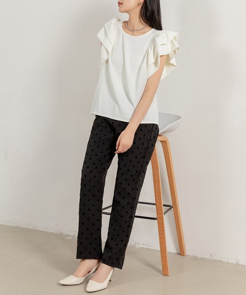 DAY CLOSET（デイ クローゼット）の「レディース フロッキードットテーパードパンツ（その他パンツ・レディース・ブラック・S/M/L）」の10枚目の写真