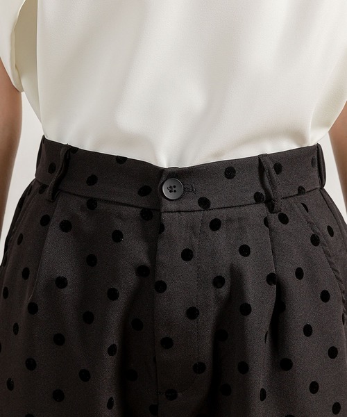 DAY CLOSET（デイ クローゼット）の「レディース フロッキードットテーパードパンツ（その他パンツ・レディース・ブラック・S/M/L）」の11枚目の写真