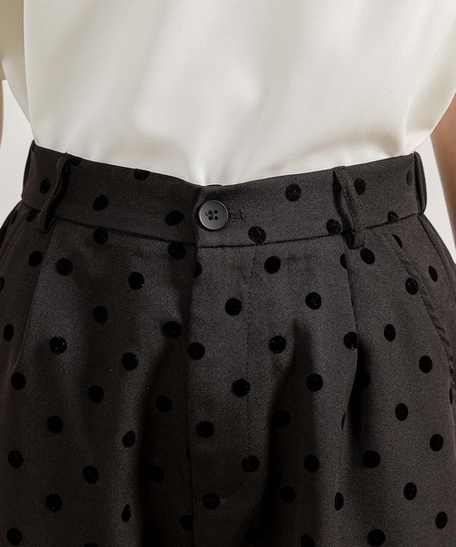 DAY CLOSET（デイ クローゼット）の「レディース フロッキードットテーパードパンツ（その他パンツ・レディース・ブラック・S/M/L）」の2枚目の写真