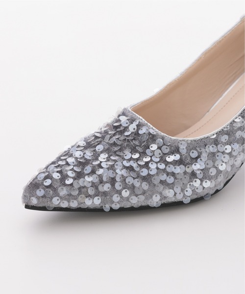 PREFERIR（プレフェリール）の「スパンコール ローヒールパンプス 結婚式 パーティー オケージョン 安心設計仕様 (低反発クッション＆靴底滑り止め）（パンプス・レディース・ブラック/シルバー・23.5㎝/24㎝/24.5㎝/23㎝）」の9枚目の写真