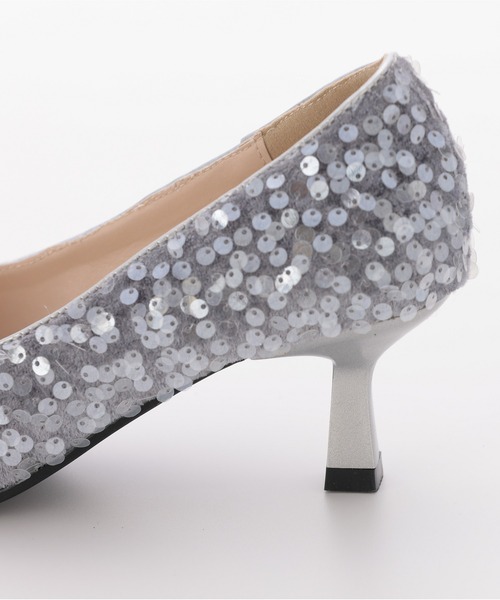 PREFERIR（プレフェリール）の「スパンコール ローヒールパンプス 結婚式 パーティー オケージョン 安心設計仕様 (低反発クッション＆靴底滑り止め）（パンプス・レディース・ブラック/シルバー・23.5㎝/24㎝/24.5㎝/23㎝）」の10枚目の写真