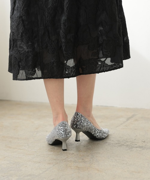 PREFERIR（プレフェリール）の「スパンコール ローヒールパンプス 結婚式 パーティー オケージョン 安心設計仕様 (低反発クッション＆靴底滑り止め）（パンプス・レディース・ブラック/シルバー・23.5㎝/24㎝/24.5㎝/23㎝）」の14枚目の写真