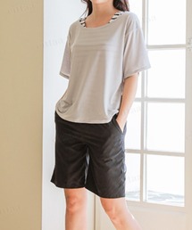 スリットネックデザイン タンクトップ×ハーフパンツ 上下セット LRG セットアップ ノースリーブ 上下セット ゲームシャツ タンク
