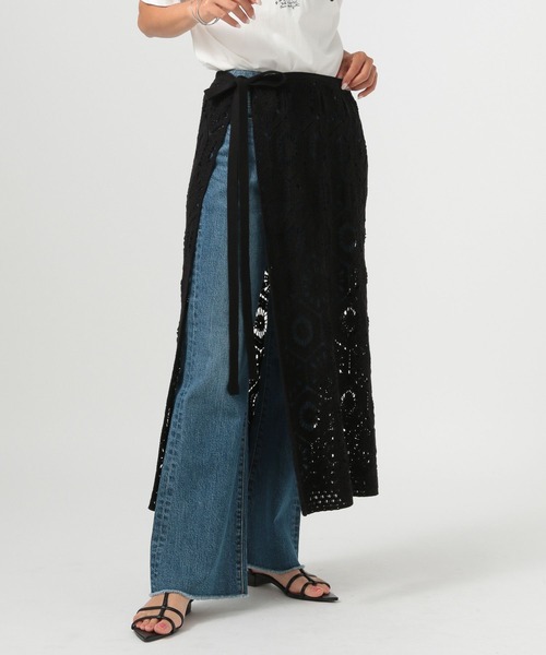 BAYFLOW（ベイフロー）の「クロシェレーススカート（スカート・レディース・ブラック/ホワイト・FREE）」の9枚目の写真