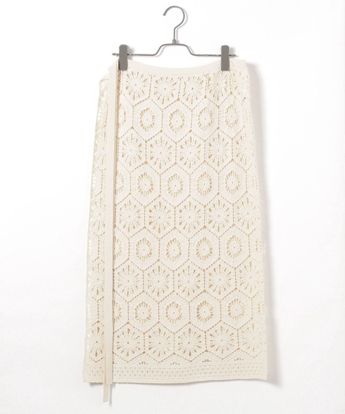 BAYFLOW（ベイフロー）の「クロシェレーススカート（スカート・レディース・ブラック/ホワイト・FREE）」の6枚目の写真