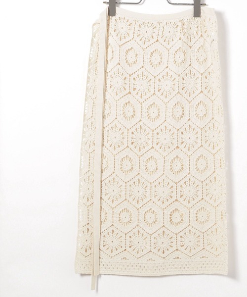 BAYFLOW（ベイフロー）の「クロシェレーススカート（スカート・レディース・ブラック/ホワイト・FREE）」の4枚目の写真