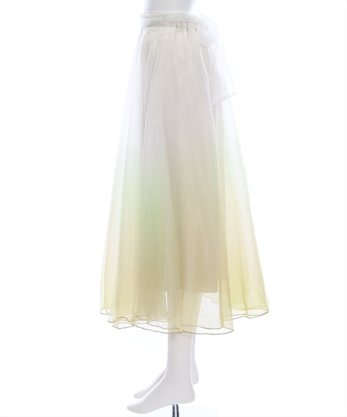 clear（クリア）の「グラデーションリボン付きフレアスカート［ふんわり 大人 フェミニン］≪再入荷≫（スカート・レディース・イエロー/グリーン・F）」の5枚目の写真