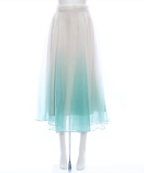 clear（クリア）の「グラデーションリボン付きフレアスカート［ふんわり 大人 フェミニン］≪再入荷≫（スカート・レディース・イエロー/グリーン・F）」の15枚目の写真