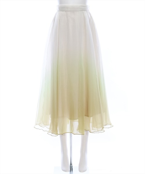 clear（クリア）の「グラデーションリボン付きフレアスカート［ふんわり 大人 フェミニン］≪再入荷≫（スカート・レディース・イエロー/グリーン・F）」の16枚目の写真