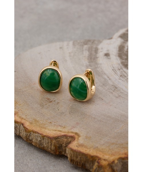 AZUL by moussy（アズールバイマウジー）の「ストーンライクモチーフピアス（ピアス（両耳用）・レディース・グリーン/ブラック・FREE）」の10枚目の写真
