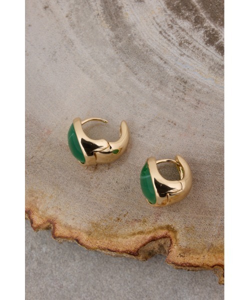AZUL by moussy（アズールバイマウジー）の「ストーンライクモチーフピアス（ピアス（両耳用）・レディース・グリーン/ブラック・FREE）」の12枚目の写真