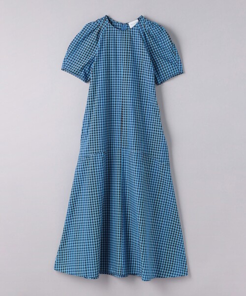ユナイテッドアローズパフスリーブワンピース36 UNITED ARROWS - UNITED ARROWS パフスリーブ Vネック