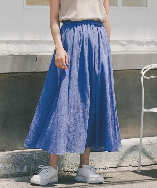 Elura（エルーラ）の「楊柳フレアスカート/128703（スカート・レディース・ブルー/ブラック/グリーン・FREE）」の3枚目の写真