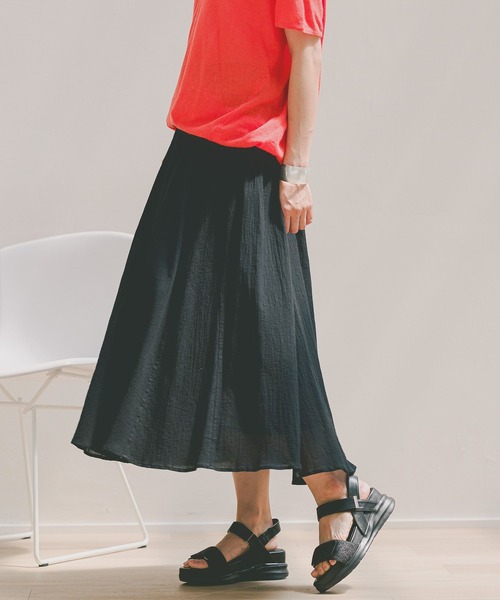 Elura（エルーラ）の「楊柳フレアスカート/128703（スカート・レディース・ブルー/ブラック/グリーン・FREE）」の9枚目の写真
