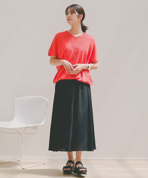 Elura（エルーラ）の「楊柳フレアスカート/128703（スカート・レディース・ブルー/ブラック/グリーン・FREE）」の7枚目の写真