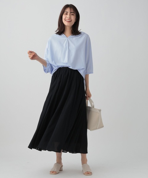 Elura（エルーラ）の「楊柳フレアスカート/128703（スカート・レディース・ブルー/ブラック/グリーン・FREE）」の4枚目の写真