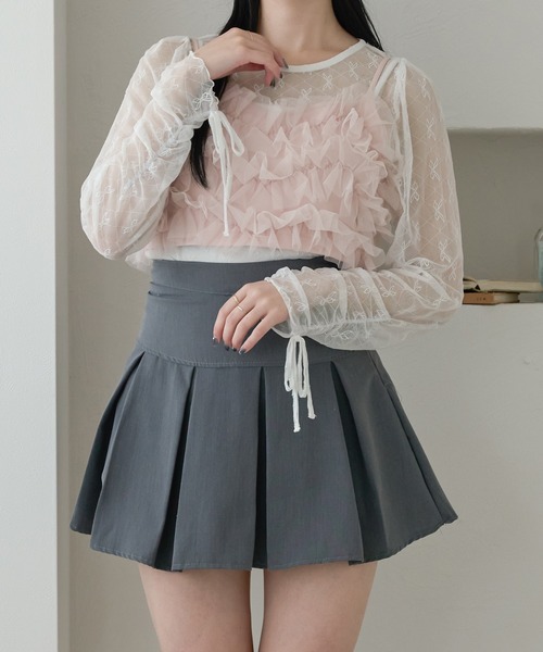 Ambre Neige(アンブルネージュ)の「tulle ribbon tops / チュールリボントップス(シャツ/ブラウス・レディース・オフホワイト/ブラック・FREE)」の21枚目の写真