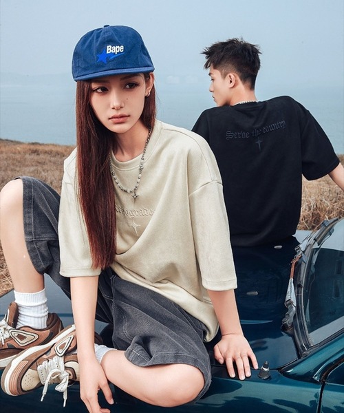 sevens(セブンズ)の「【sevens】ストリート刺繍オーバーTシャツ(Tシャツ/カットソー・レディース・ブラック/オフホワイト/パープル・FREE)」の19枚目の写真