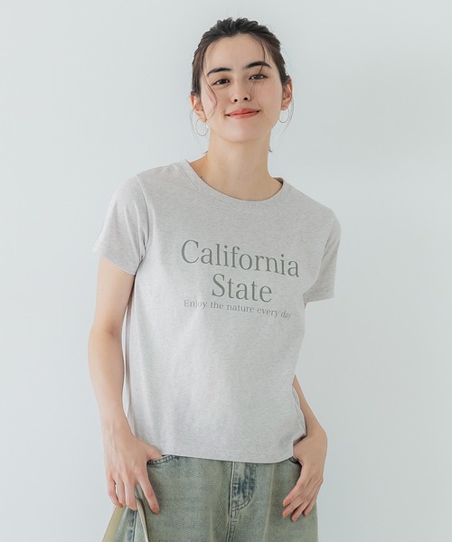 coca（coca）（コカ）の「ロゴプリントTシャツ【WEB限定】（Tシャツ/カットソー・レディース・グレー/ブルー/チャコール/ホワイト/ライトグレー・S/M/L）」の19枚目の写真