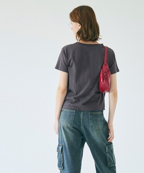 coca（coca）（コカ）の「ロゴプリントTシャツ【WEB限定】（Tシャツ/カットソー・レディース・グレー/ブルー/チャコール/ホワイト/ライトグレー・S/M/L）」の11枚目の写真