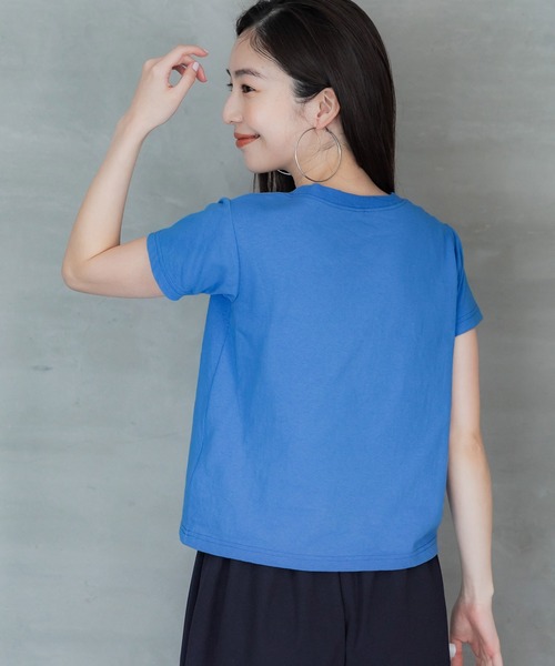 coca（coca）（コカ）の「ロゴプリントTシャツ【WEB限定】（Tシャツ/カットソー・レディース・グレー/ブルー/チャコール/ホワイト/ライトグレー・S/M/L）」の17枚目の写真