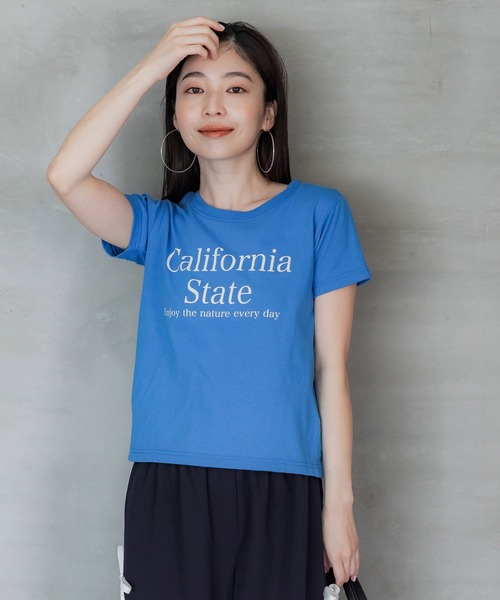 coca（coca）（コカ）の「ロゴプリントTシャツ【WEB限定】（Tシャツ/カットソー・レディース・グレー/ブルー/チャコール/ホワイト/ライトグレー・S/M/L）」の15枚目の写真