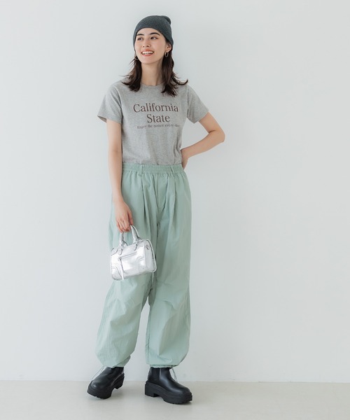 coca（coca）（コカ）の「ロゴプリントTシャツ【WEB限定】（Tシャツ/カットソー・レディース・グレー/ブルー/チャコール/ホワイト/ライトグレー・S/M/L）」の12枚目の写真