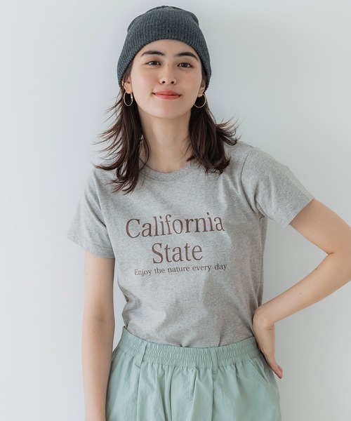 coca（coca）（コカ）の「ロゴプリントTシャツ【WEB限定】（Tシャツ/カットソー・レディース・グレー/ブルー/チャコール/ホワイト/ライトグレー・S/M/L）」の13枚目の写真