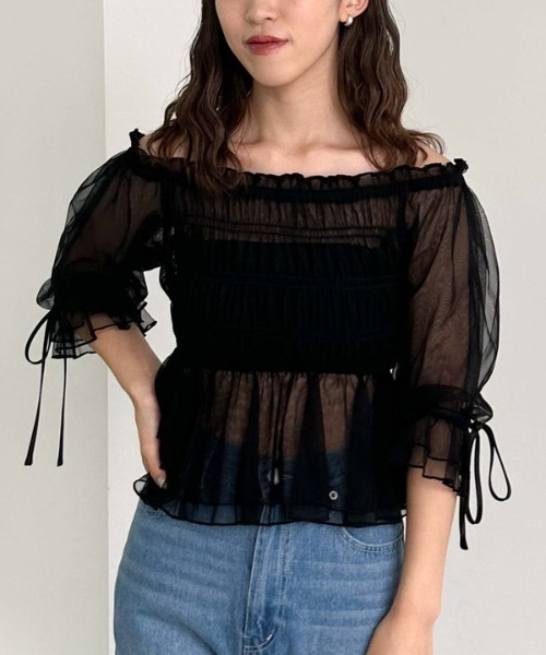 archives（アルシーヴ）の「パフスリオフショルチュールＴＯＰＳ（Tシャツ/カットソー・レディース・グレー/モカ/ブラック/アイボリー・MEDIUM）」の11枚目の写真