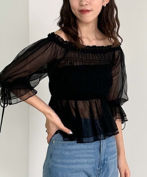 archives（アルシーヴ）の「パフスリオフショルチュールＴＯＰＳ（Tシャツ/カットソー・レディース・グレー/モカ/ブラック/アイボリー・MEDIUM）」の13枚目の写真