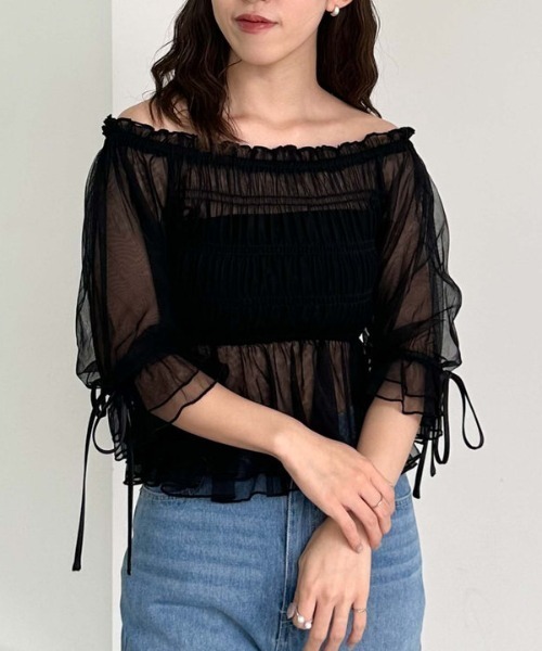 archives（アルシーヴ）の「パフスリオフショルチュールＴＯＰＳ（Tシャツ/カットソー・レディース・グレー/モカ/ブラック/アイボリー・MEDIUM）」の14枚目の写真