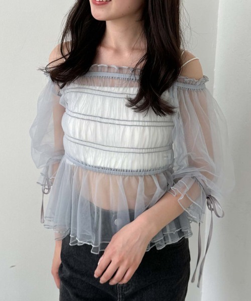 archives（アルシーヴ）の「パフスリオフショルチュールＴＯＰＳ（Tシャツ/カットソー・レディース・グレー/モカ/ブラック/アイボリー・MEDIUM）」の17枚目の写真