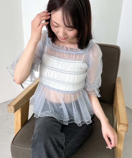 archives（アルシーヴ）の「パフスリオフショルチュールＴＯＰＳ（Tシャツ/カットソー・レディース・グレー/モカ/ブラック/アイボリー・MEDIUM）」の20枚目の写真