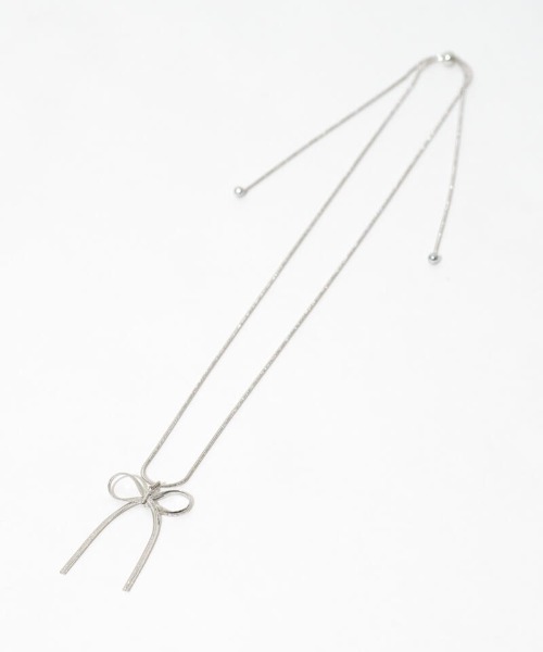 flower(フラワー)の「リボンチャームネックレス(ネックレス・レディース・ゴールド/シルバー・FREE)」の8枚目の写真