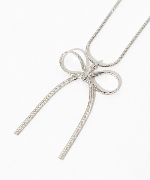 flower(フラワー)の「リボンチャームネックレス(ネックレス・レディース・ゴールド/シルバー・FREE)」の7枚目の写真