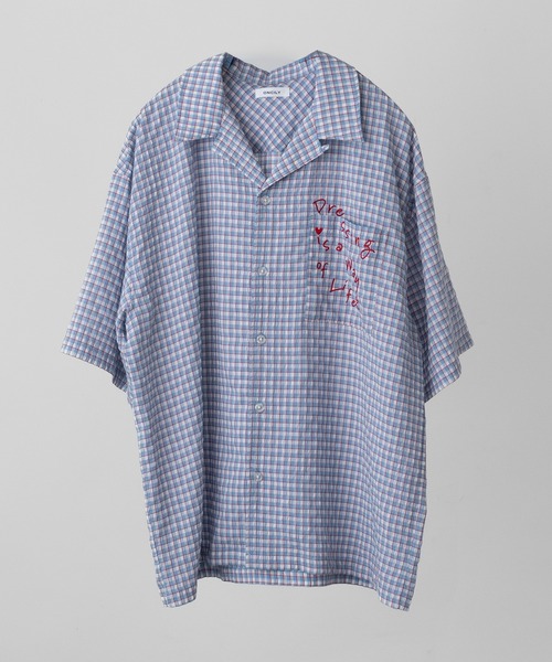 ONCILY(オンシェリー)の「SHEERSUCKER CHECK SHIRT / シアサッカーチェックシャツ(シャツ/ブラウス・メンズ・ネイビー/ブルー/ブラック・SMALL/MEDIUM/LARGE)」の18枚目の写真