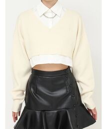 EATME | シャツカラーレイヤードニットTOP(シャツ/ブラウス)